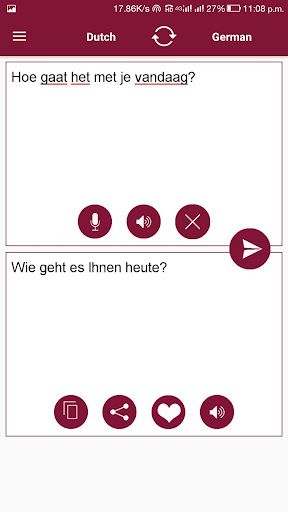 Dutch - German Translator Screen 3