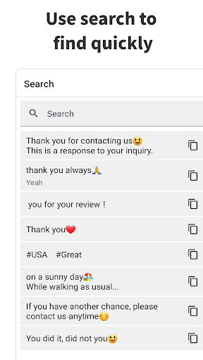 Screenshot of Copipe - Quick copy and paste