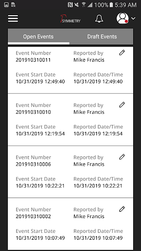 Symmetry Incident Management Screen 3