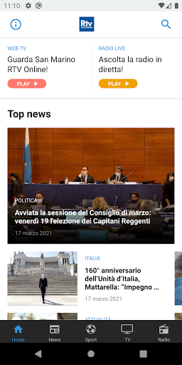 Android application San Marino RTV screenshort