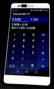 Captura de tela da calculadora de frações "Fractal MK-12P"