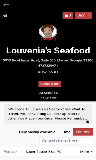 Louvenias Seafood Screen 2
