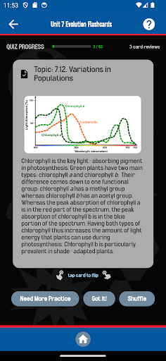 Biomania: AP Biology Study App Screen 2