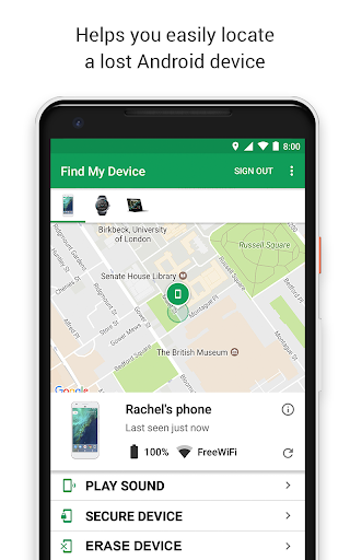 Google Find My Device screen 0