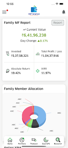 Android application MF Wallet screenshort