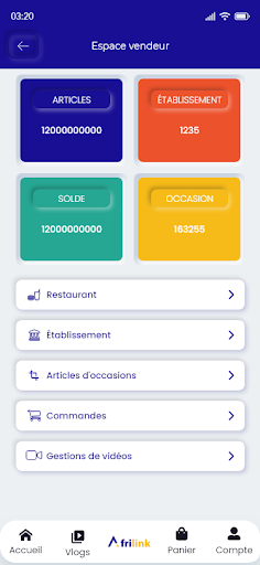 Android application Afrilink Sellers screenshort