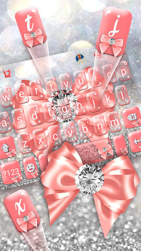 Pink Diamond Bow Keyboard Them Screenshot 2 - AppWisp.com