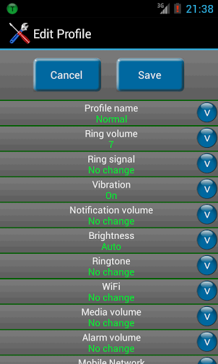 Auto Profiles Screen 3