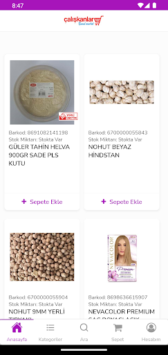 Android application Çalışkanlar screenshort