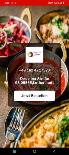 Android application Namaste India Lutherstadt screenshort