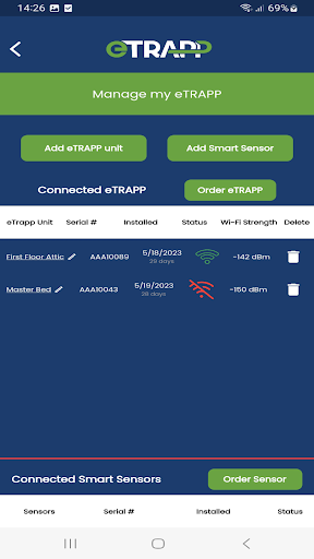 eTrapp HVAC Condensate System Screen 3