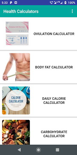 Health Calculators & Fitness A Screen 3