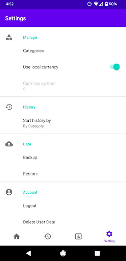 Android application Spent screenshort