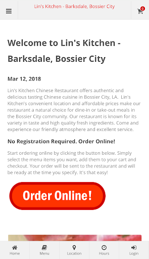 Android application Lin's Kitchen Barksdale Blvd screenshort