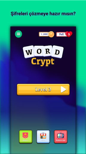 Android application WordCrypt - Türkçe screenshort