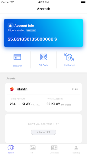Azeroth Wallet Screen 3