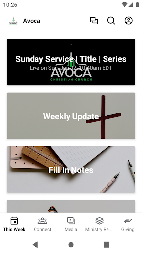 Android application Avoca Christian Church screenshort