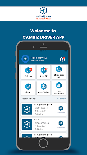 Android application Cambiz Driver screenshort