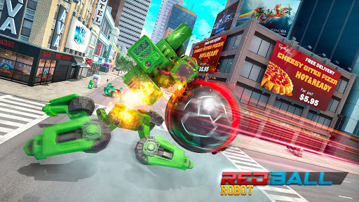 Red Ball Robot Car Transform: Flying Car Games apkdebit screenshots 14