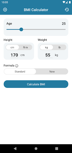 BMI Calculator Screen 2