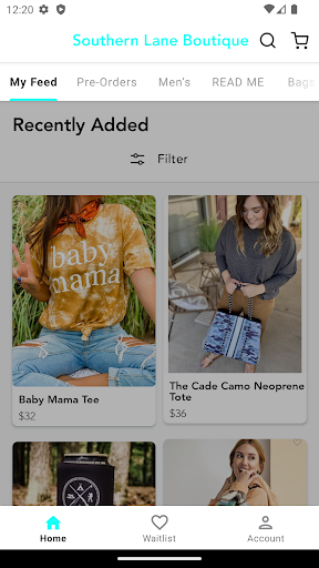 Android application Southern Lane Boutique screenshort