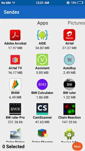 Sendex - File Sharing Screen 2