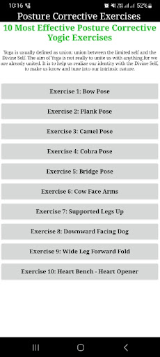 Android application Posture Correction Exercises screenshort