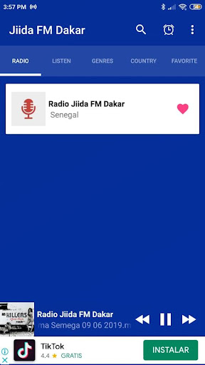 Android application radio jiida fm dakar en ligne screenshort