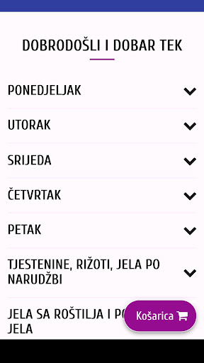 Android application Bistro Cementara screenshort