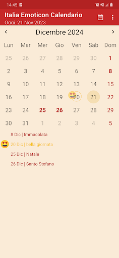 Italia Emoticon Calendario