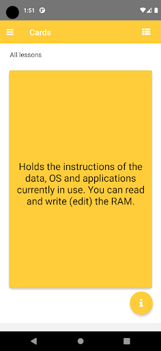 GCSE Computer Flash Card Screen 2