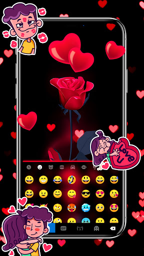 Red Rose Hearts Theme Screen 3