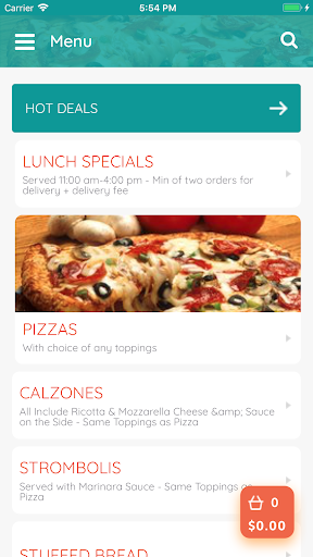 Android application Pizza House Southington CT screenshort