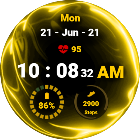 Fluid Yellow Watch Face