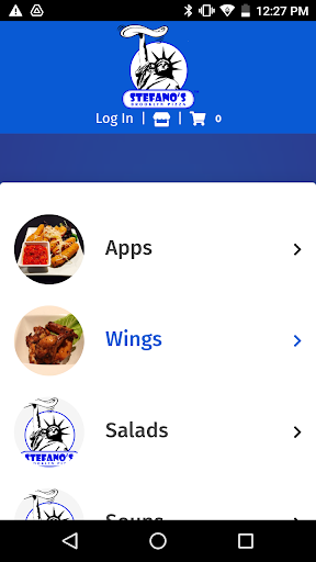Android application Stefanos Pizza Express screenshort