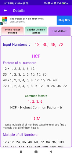 LCM and HCF Calculator With So
