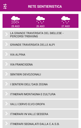 Android application Biella Turismo screenshort