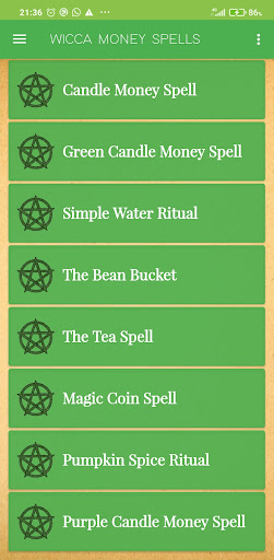 Android application WICCA Money Spell screenshort