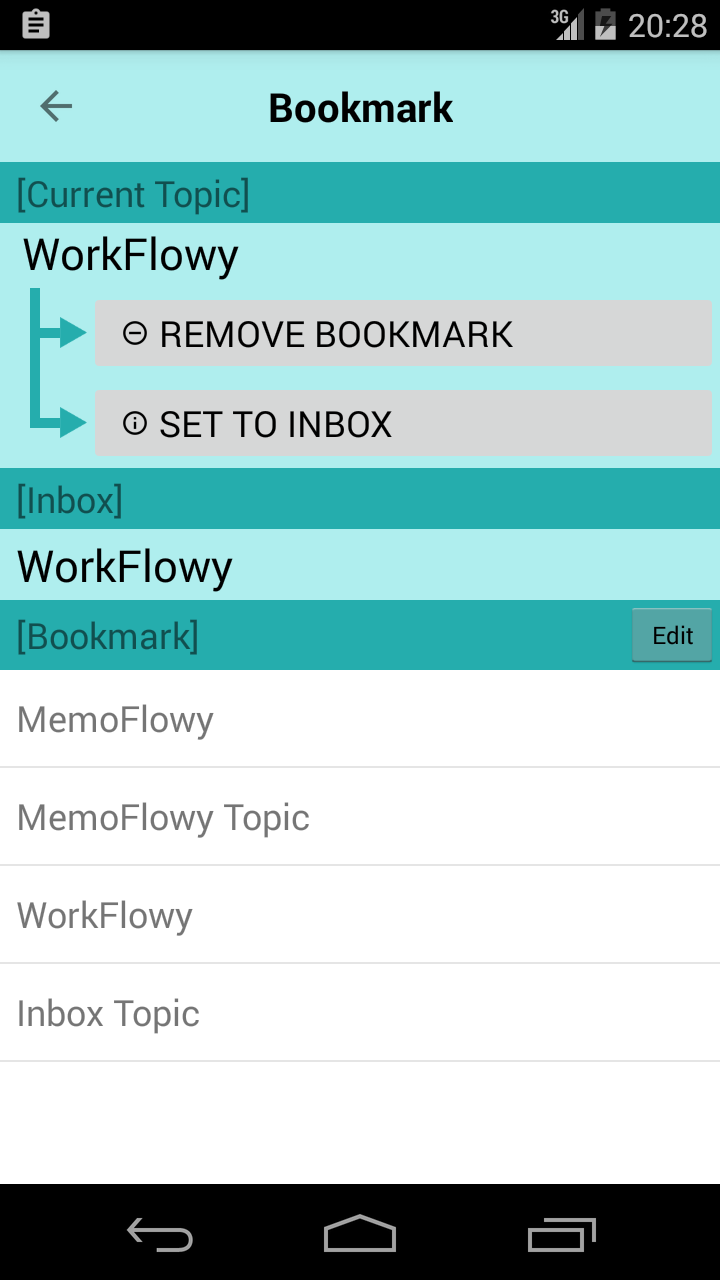 Android application MemoFlowy :WorkFlowy dedicated screenshort