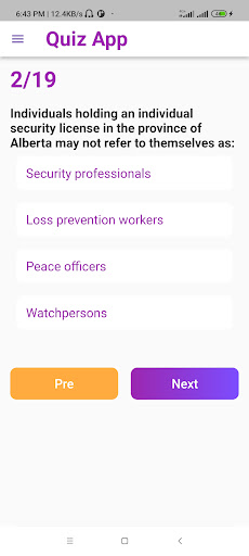 Alberta Security Training Screen 2