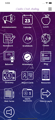 Android application Candies Creek Academy screenshort