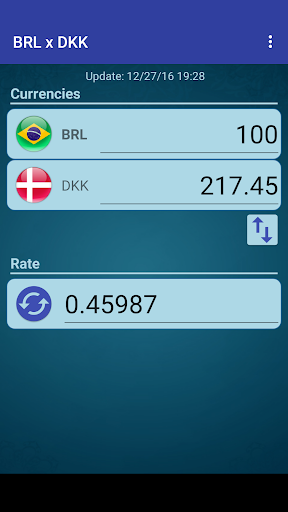 Android application Brazil Real x Danish Krone screenshort