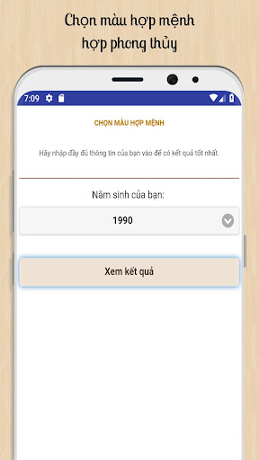 Android application Chọn Màu Hợp Mệnh screenshort