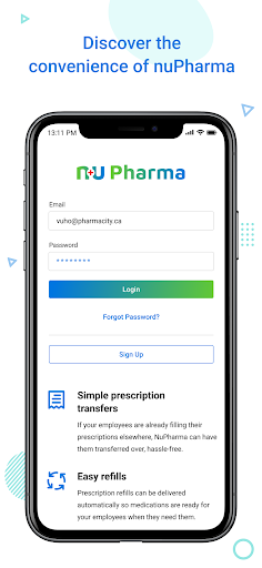 Android application nuPharma Patient screenshort