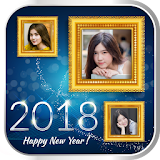 2018 New year collage icon