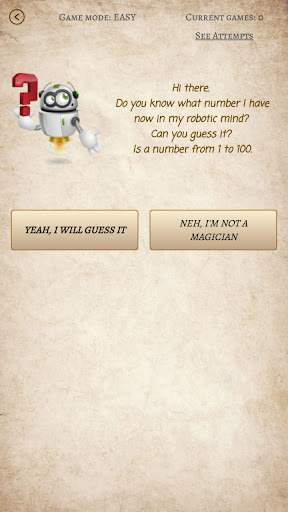 Number Guess Games Screen 3