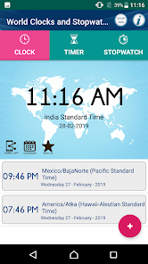 Captura de Pantalla 4 World Clocks with Timer & Stop android