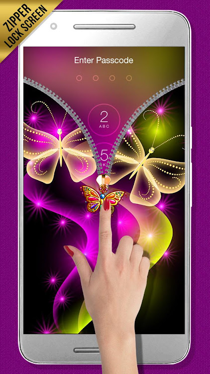 Butterfly Zipper Lock Screen - 4.0 - (Android)