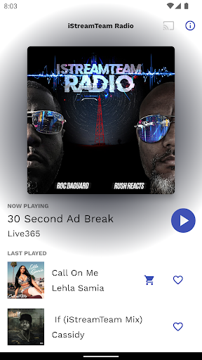 Android application iStreamTeam Radio screenshort