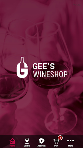 Android application Gee's Wine Shop screenshort